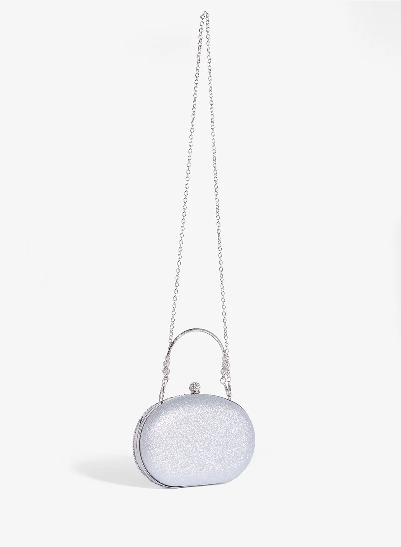 Khizana Rhinestone Jewel Embellished Detail Statement Clutch